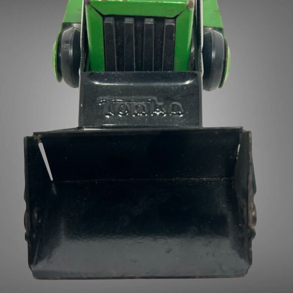 Vintage Early 1970’s Tonka Miniature Front Loader Bulldozer Green Pressed Steel - Picture 4 of 16